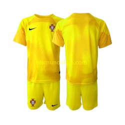Camisola Portugal Guarda-redes Criança Equipamento Primeiro Copa do Mundo 2022 Manga Curta